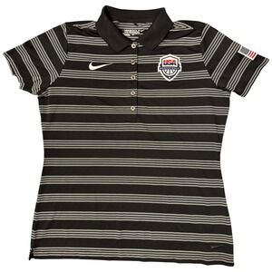 Nike Golf Tour Performance USA Basketball Polo Shirt Stripe‎ American Flag L